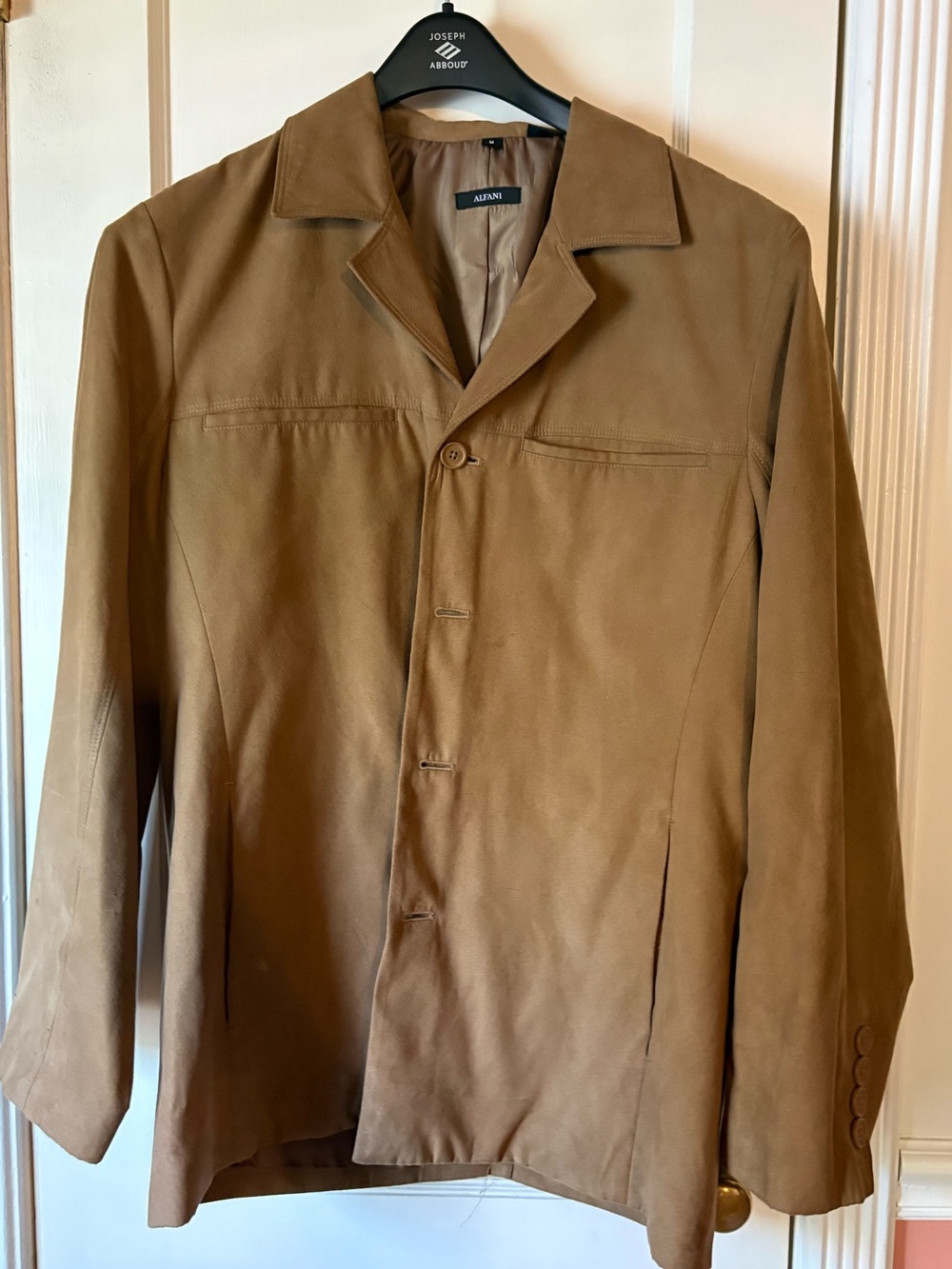 Alfani Men's Tan Lightweight Button-Front Shirt Jacket
